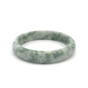 Natural Jade Gemstone Bangle Bracelet Size 7.5 inches